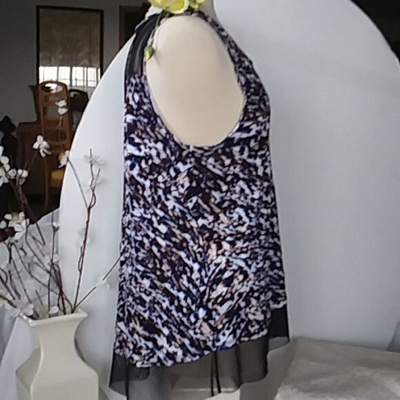 Jennifer Lopez Tank Top Long Dressy Bling Marble Pattern size 0X - Picture 7 of 11